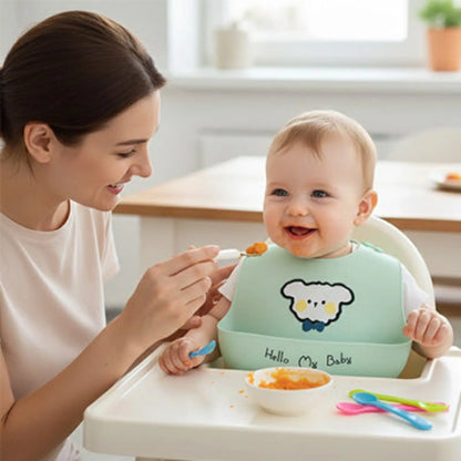 Bavoir silicone BabyLunea Livia – repas propres, poche récupératrice et entretien facile 