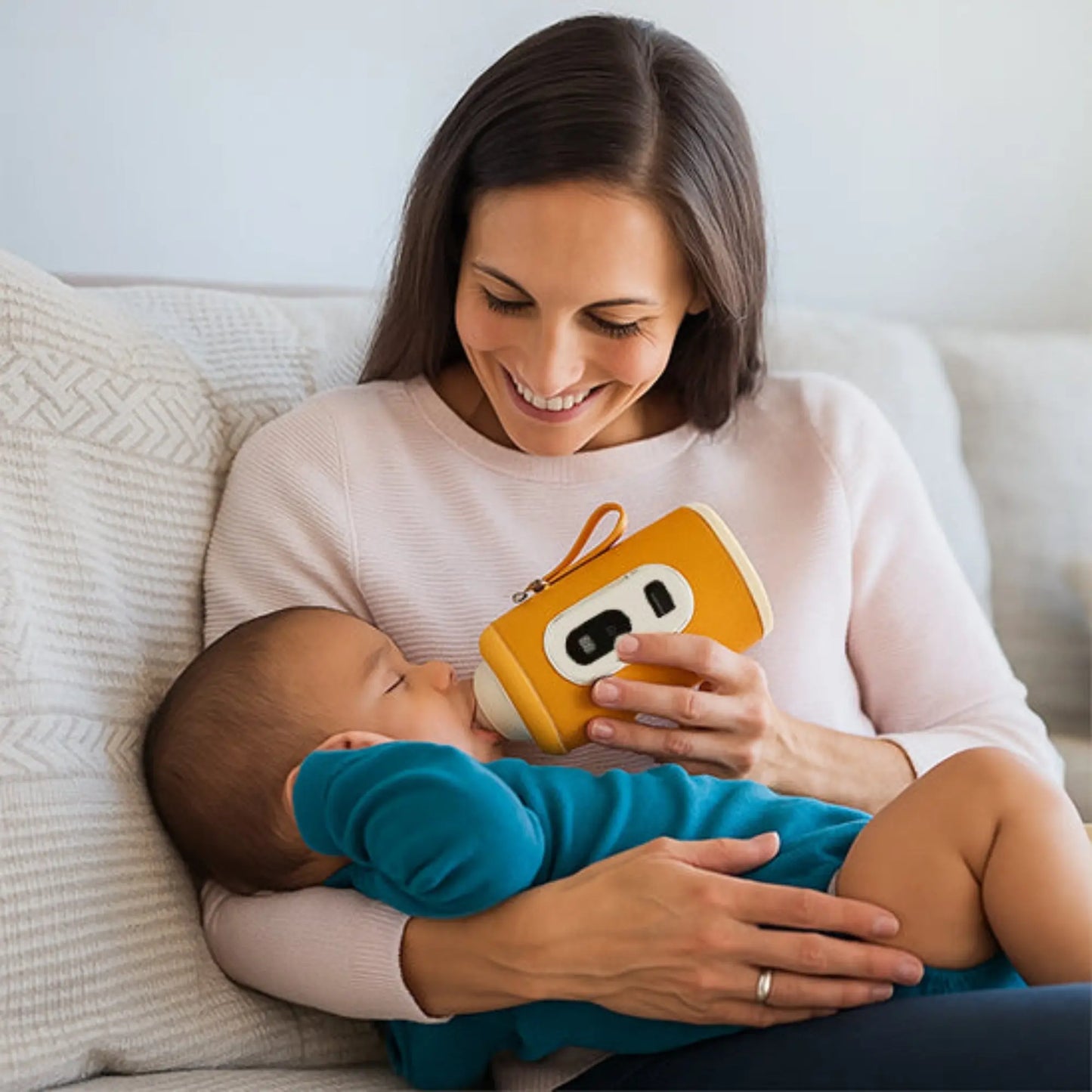 Chauffe-biberon nomade BabyLunea Nova | Rechargeable avec écran LCD et housse isotherme 