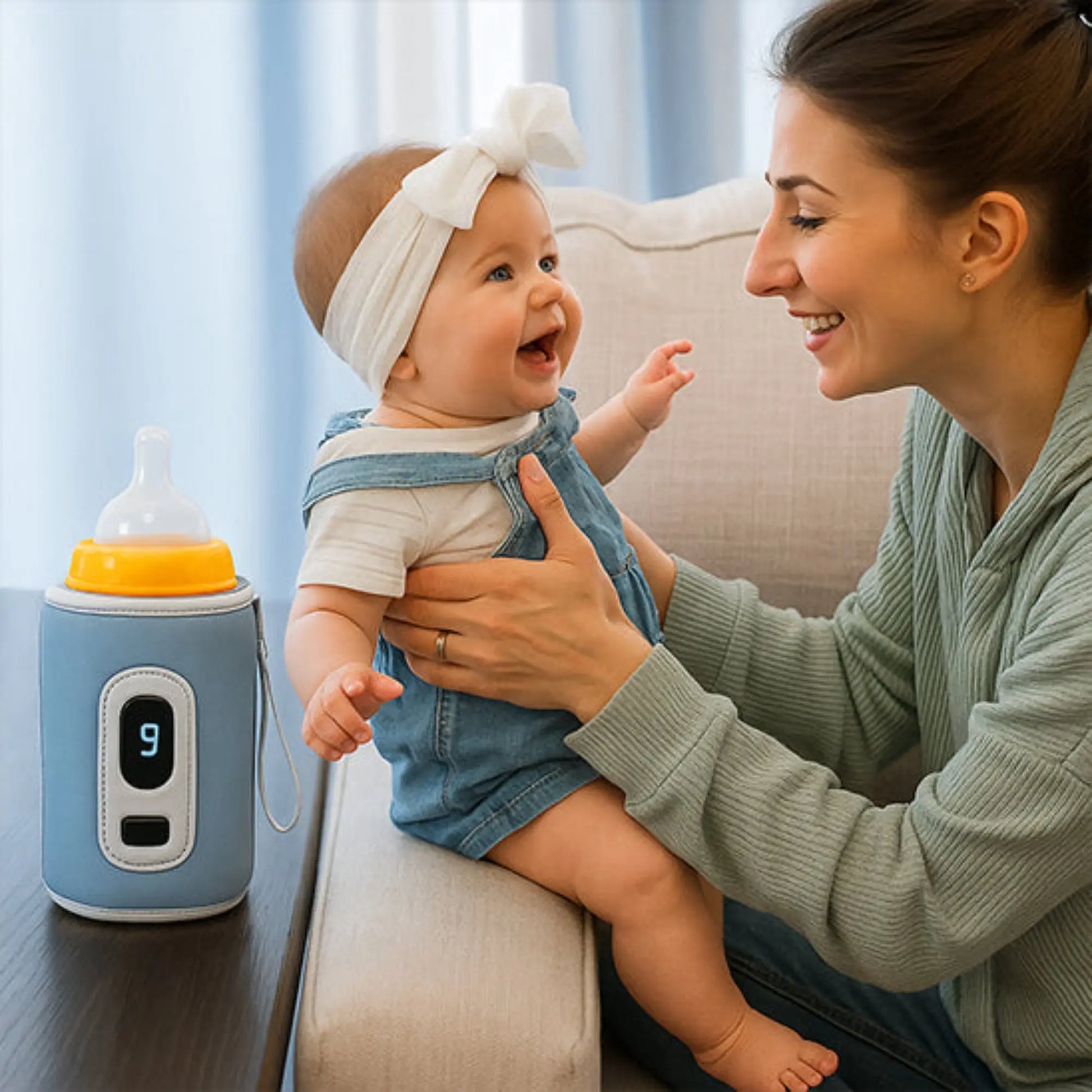 Chauffe-biberon nomade BabyLunea Nova | Rechargeable avec écran LCD et housse isotherme 