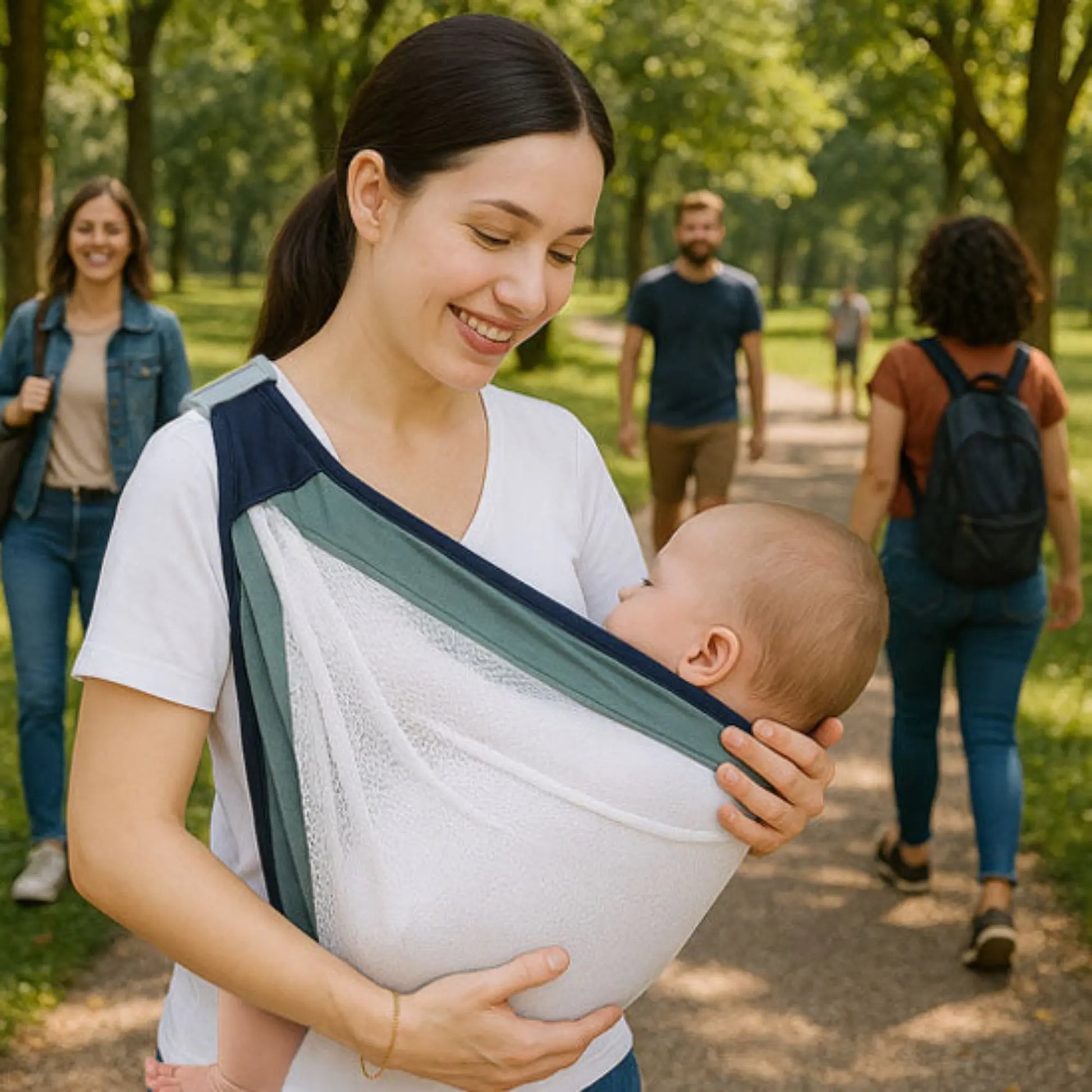Écharpe de portage nouveau né BabyLunea Étreinte respirante 