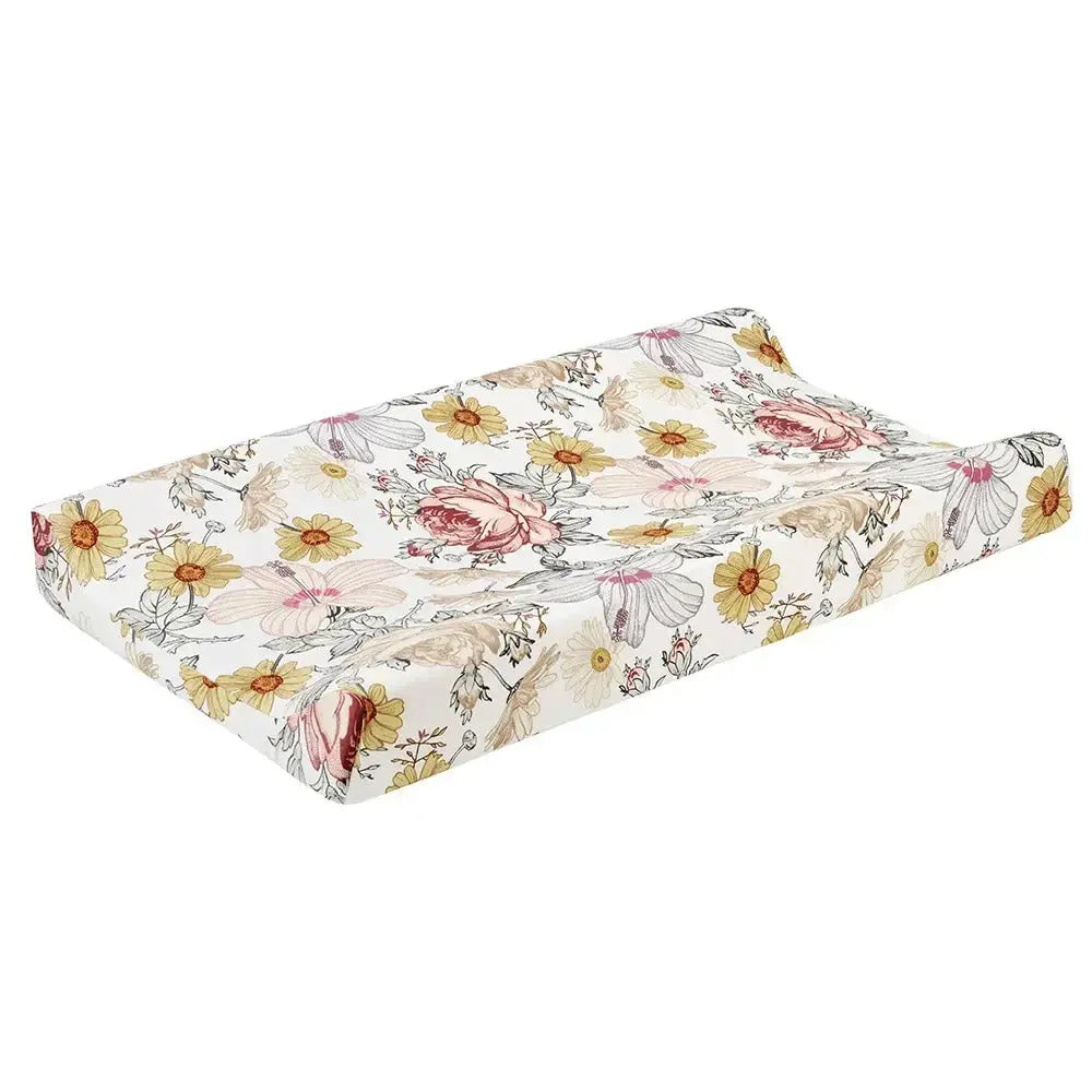 Housse matelas à langer BabyLunea Caresse – douce, lavable et florale 