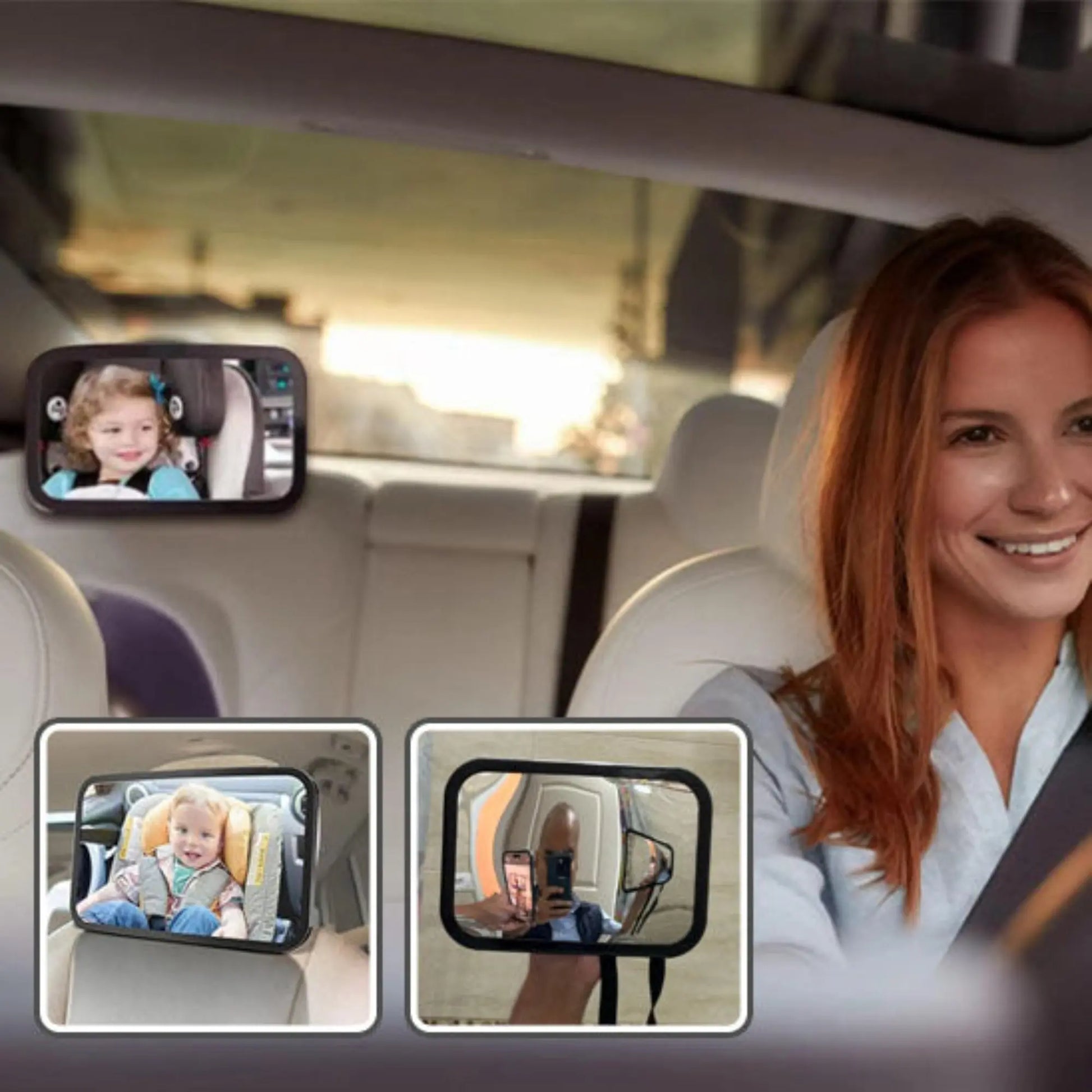 Miroir bébé voiture BabyLunea Sérénité – miroir voiture bébé dos à la route sécurisé, grand angle, anti-vibrations, fixation universelle et surveillance optimale en voiture 