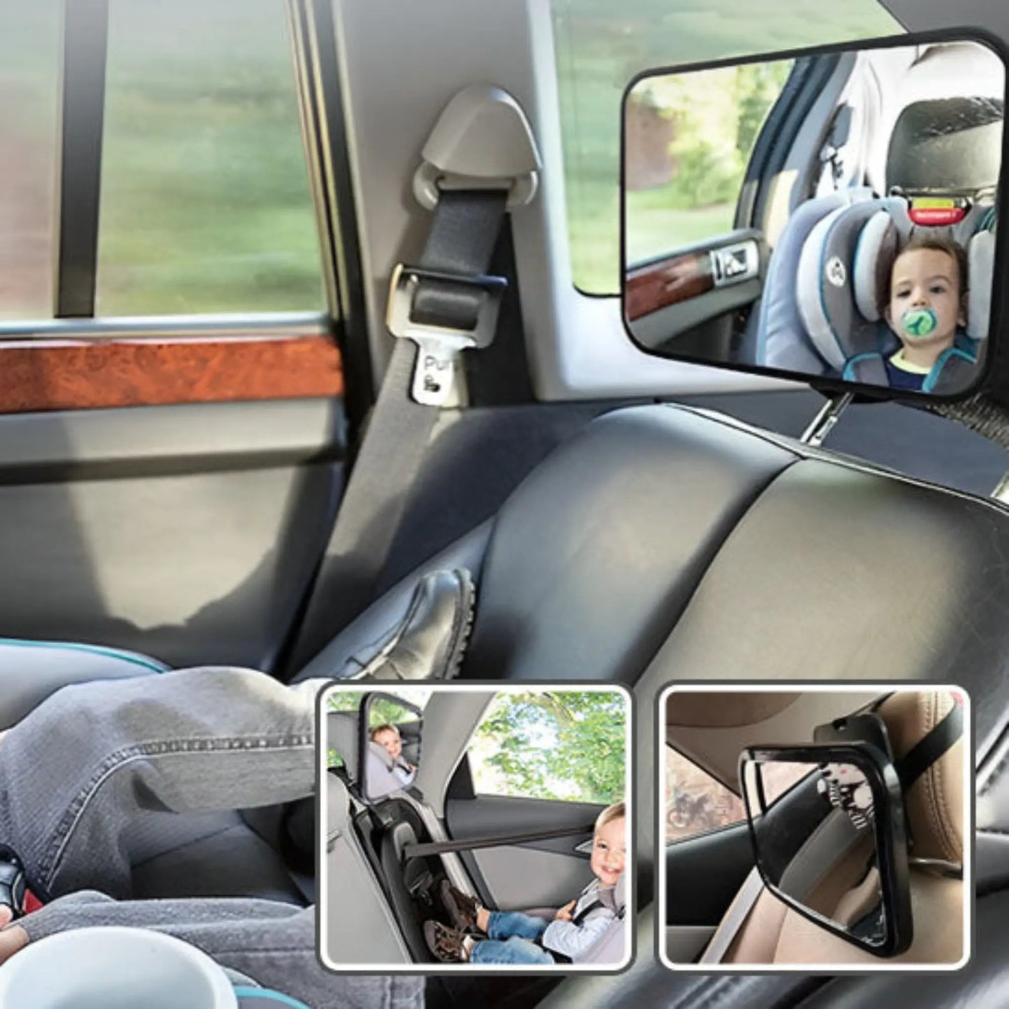 Miroir bébé voiture BabyLunea Sérénité – miroir voiture bébé dos à la route sécurisé, grand angle, anti-vibrations, fixation universelle et surveillance optimale en voiture 