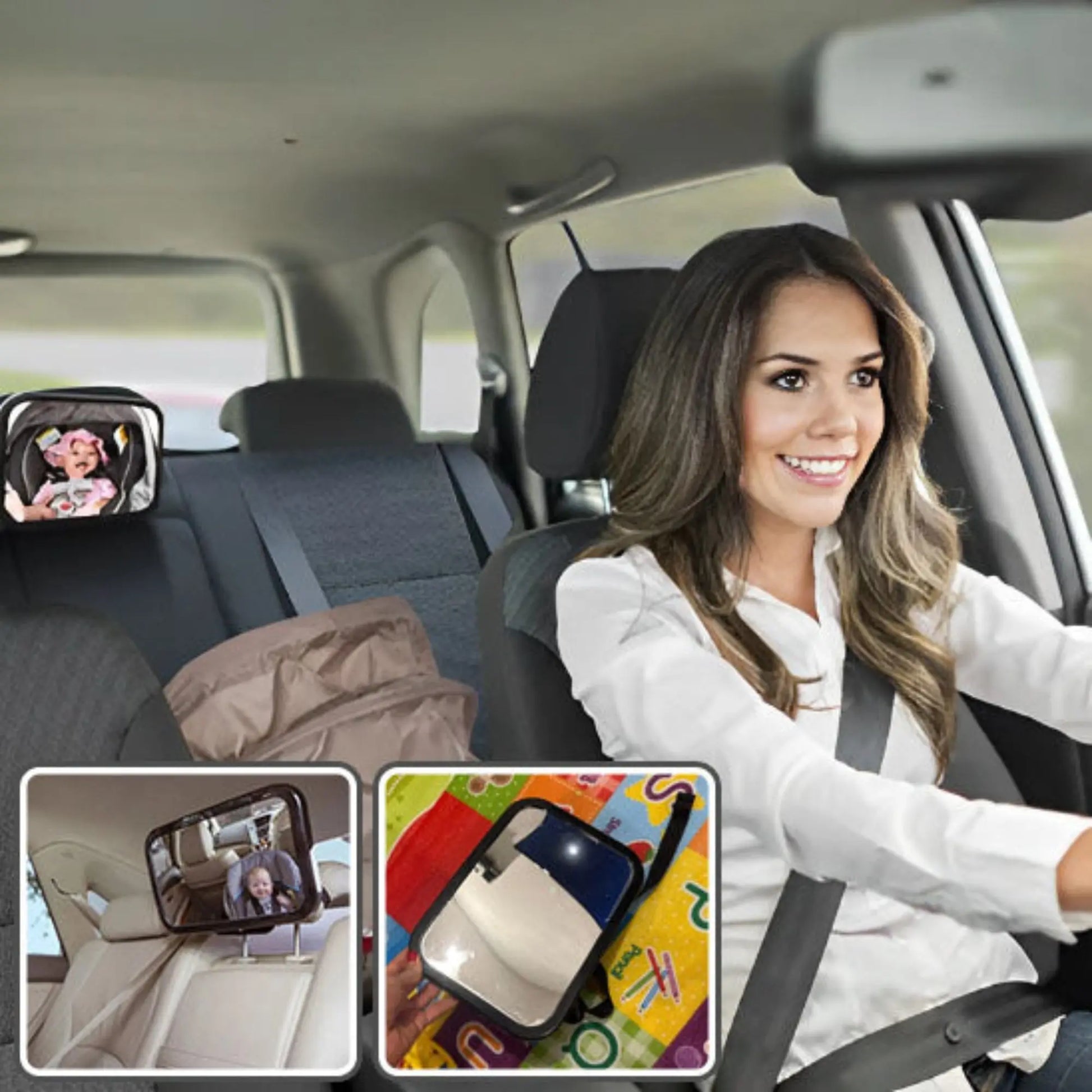 Miroir bébé voiture BabyLunea Sérénité – miroir voiture bébé dos à la route sécurisé, grand angle, anti-vibrations, fixation universelle et surveillance optimale en voiture 