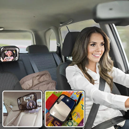 Miroir bébé voiture BabyLunea Sérénité – miroir voiture bébé dos à la route sécurisé, grand angle, anti-vibrations, fixation universelle et surveillance optimale en voiture 