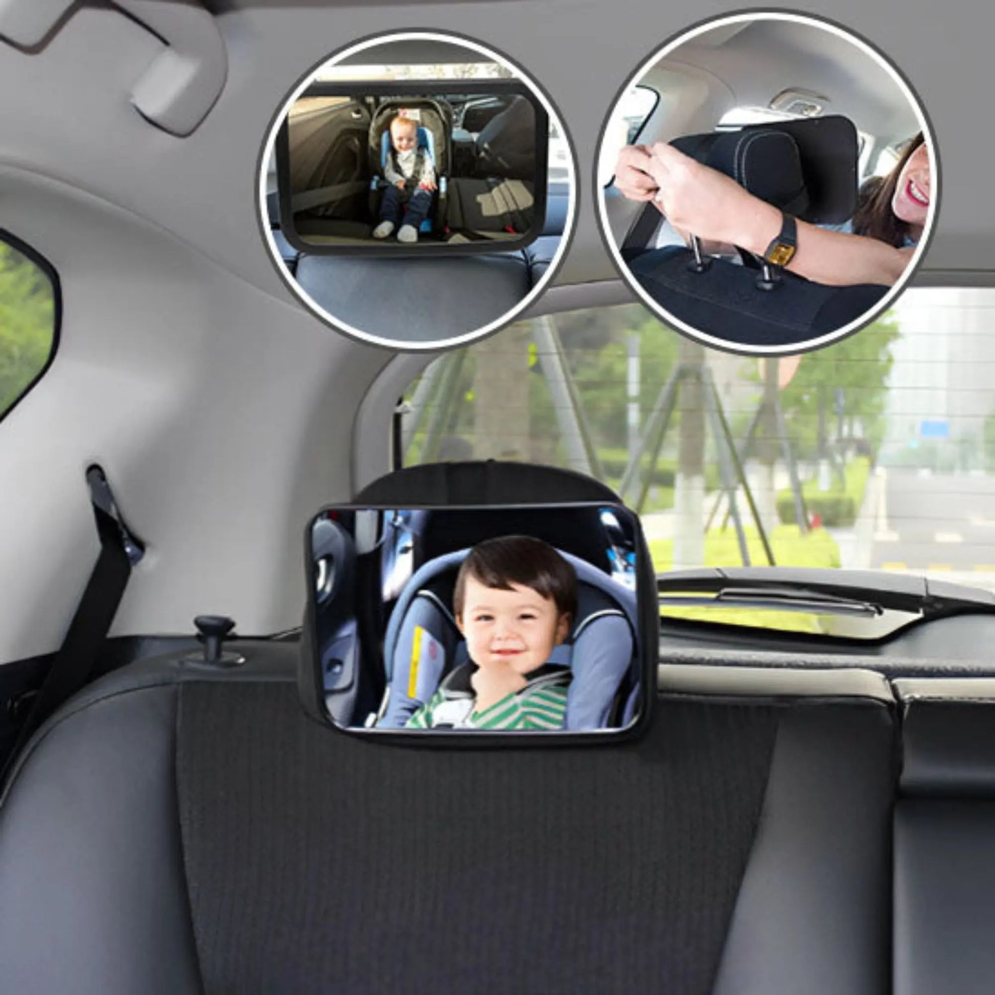 Miroir bébé voiture BabyLunea Sérénité – miroir voiture bébé dos à la route sécurisé, grand angle, anti-vibrations, fixation universelle et surveillance optimale en voiture 