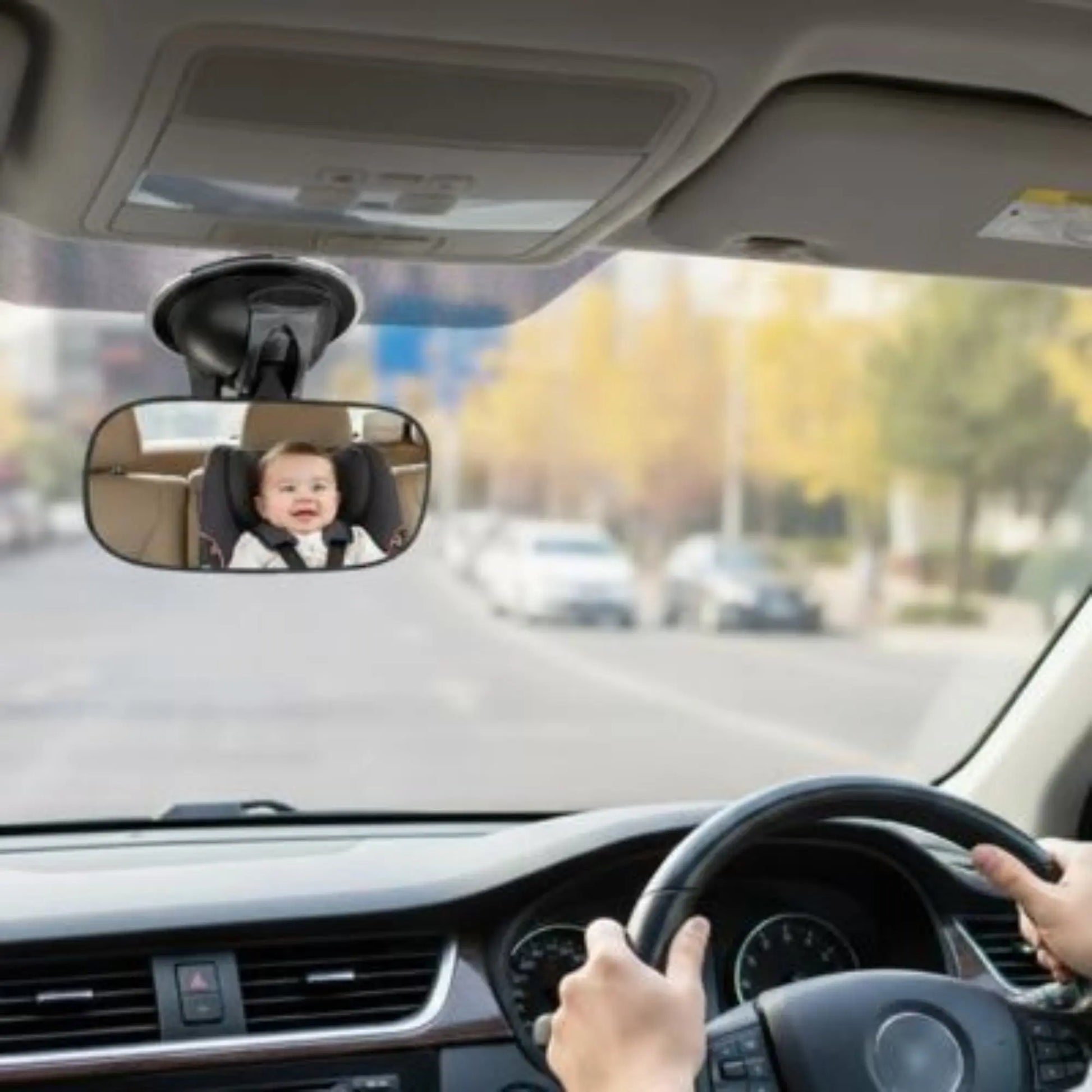 Miroir voiture bébé BabyLunea Horizon – miroir de surveillance bébé voiture grand angle, orientable, fixation ventouse, vision panoramique et sécurité renforcée pour siège auto dos à la route 