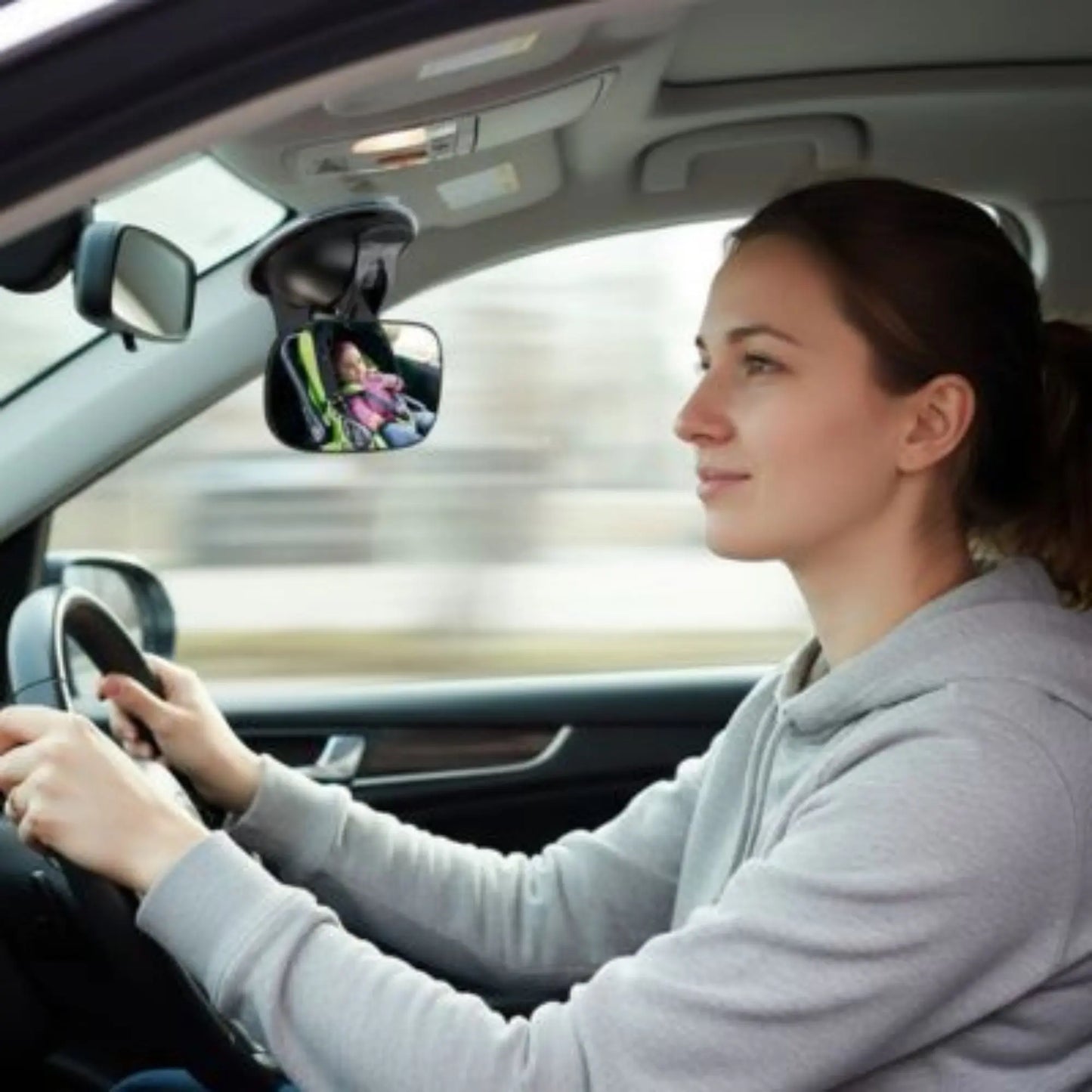 Miroir voiture bébé BabyLunea Horizon – miroir de surveillance bébé voiture grand angle, orientable, fixation ventouse, vision panoramique et sécurité renforcée pour siège auto dos à la route 