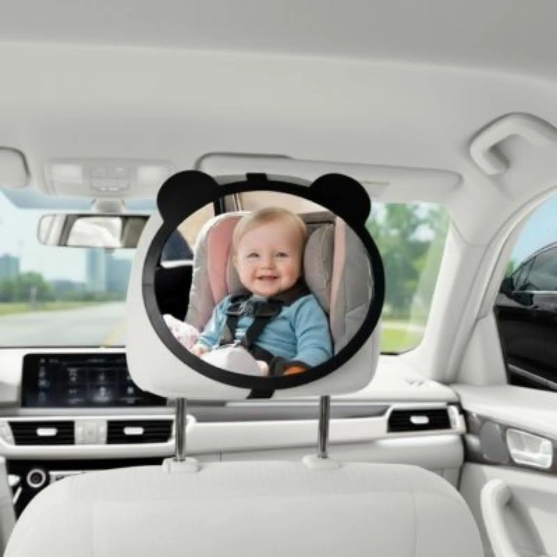 Miroir voiture bébé BabyLunea Liberté – grand miroir de surveillance pour bébé dos à la route, miroir siège auto bébé à angle large, incassable, orientable et facile à installer 