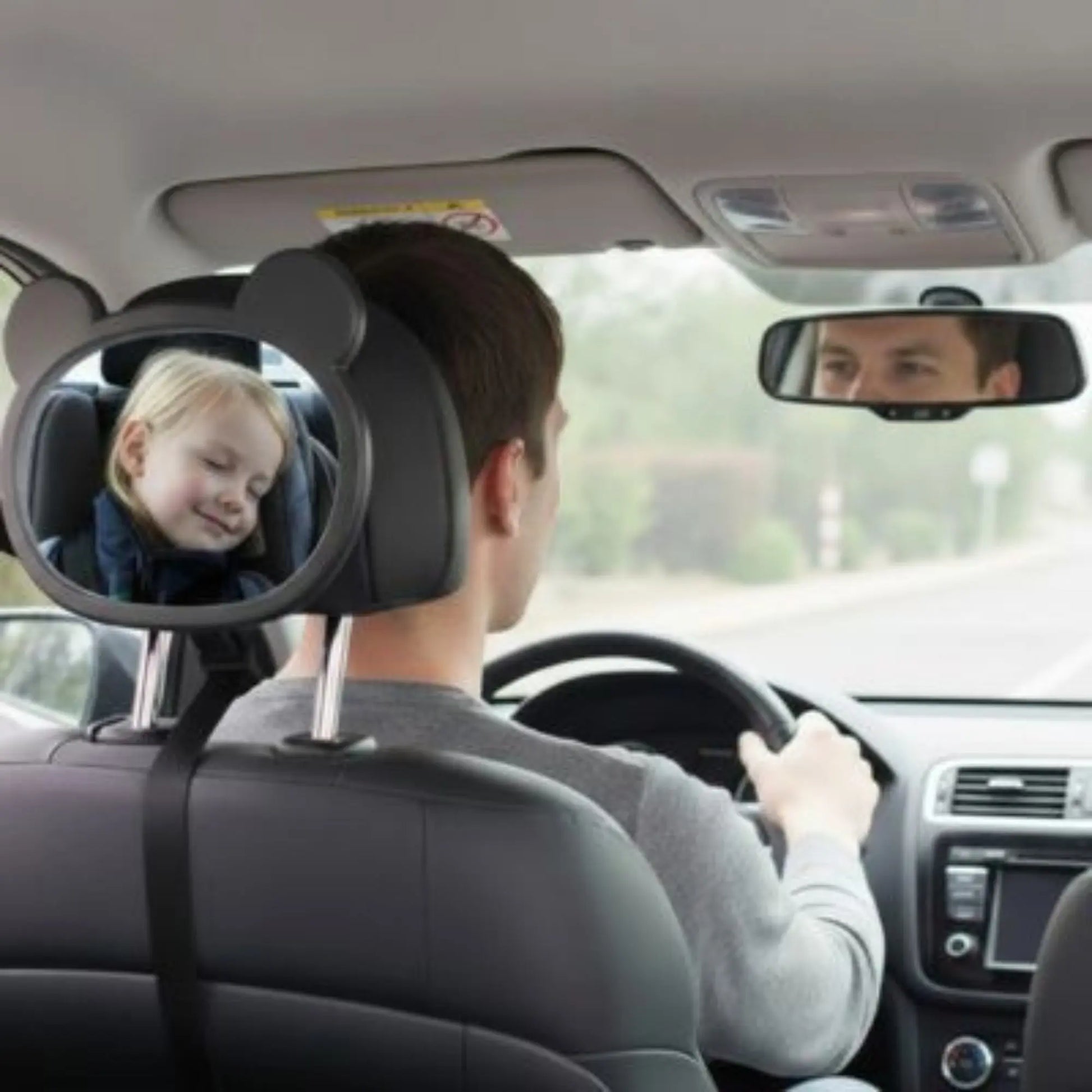 Miroir voiture bébé BabyLunea Liberté – grand miroir de surveillance pour bébé dos à la route, miroir siège auto bébé à angle large, incassable, orientable et facile à installer 