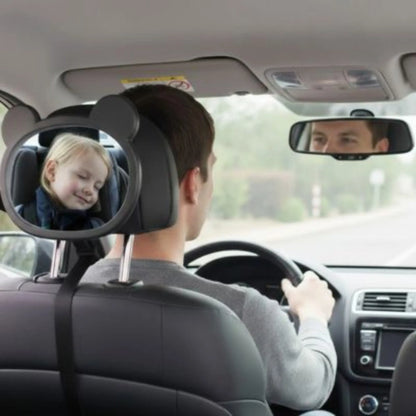 Miroir voiture bébé BabyLunea Liberté – grand miroir de surveillance pour bébé dos à la route, miroir siège auto bébé à angle large, incassable, orientable et facile à installer 