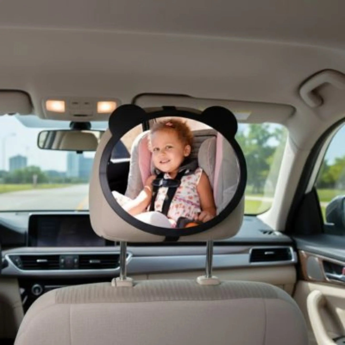 Miroir voiture bébé BabyLunea Liberté – grand miroir de surveillance pour bébé dos à la route, miroir siège auto bébé à angle large, incassable, orientable et facile à installer 