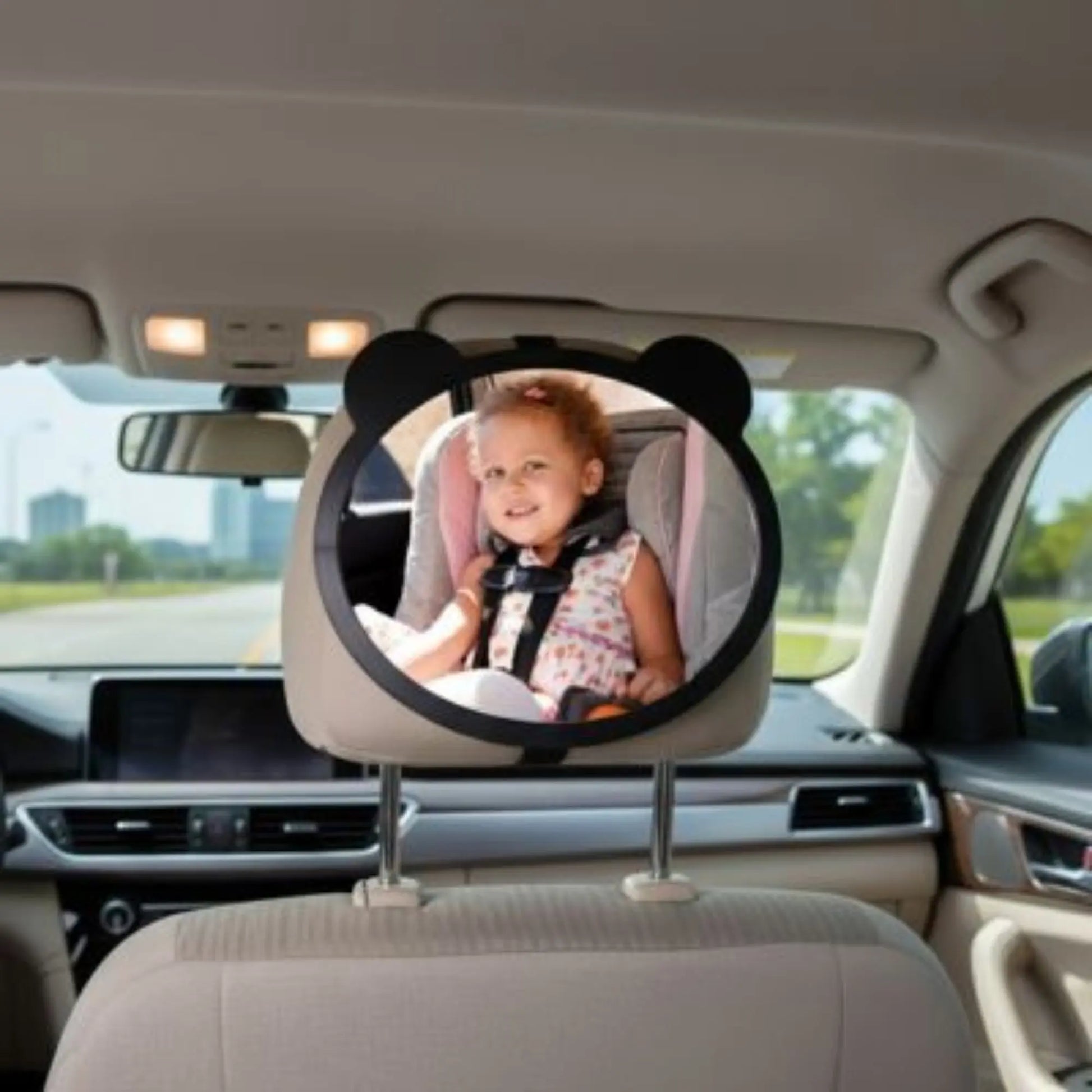 Miroir voiture bébé BabyLunea Liberté – grand miroir de surveillance pour bébé dos à la route, miroir siège auto bébé à angle large, incassable, orientable et facile à installer 