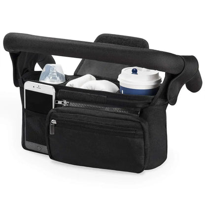 Organiseur poussette multifonction BabyLunea Nova avec porte-biberon isotherme et rangement pratique 