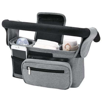Organiseur poussette multifonction BabyLunea Nova avec porte-biberon isotherme et rangement pratique 