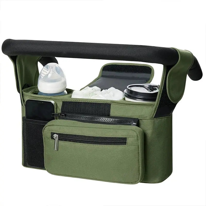 Organiseur poussette multifonction BabyLunea Nova avec porte-biberon isotherme et rangement pratique 