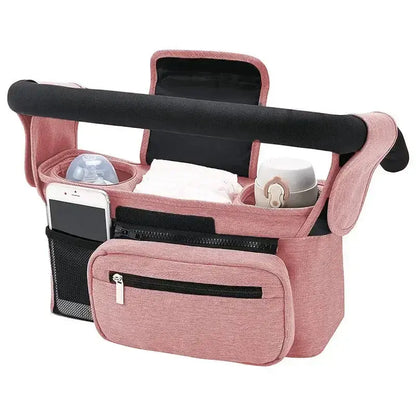 Organiseur poussette multifonction BabyLunea Nova avec porte-biberon isotherme et rangement pratique 