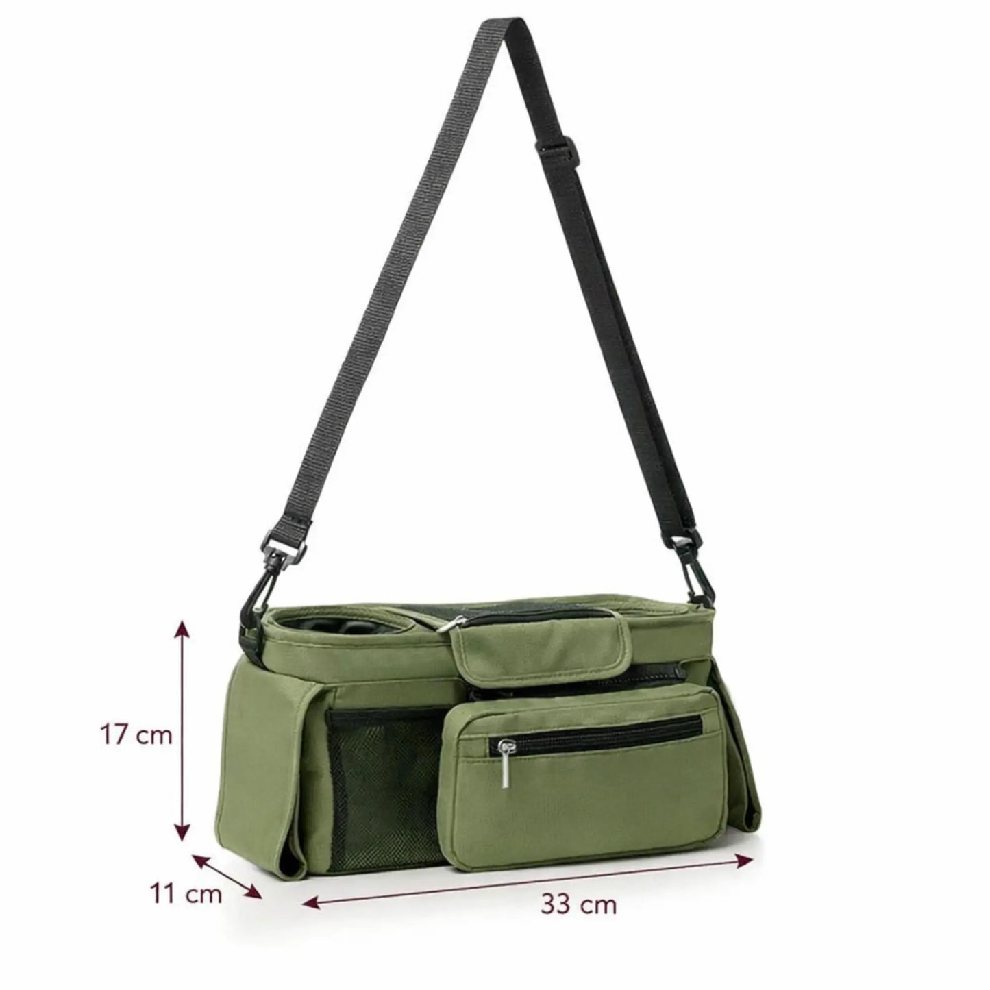 Organiseur poussette multifonction BabyLunea Nova avec porte-biberon isotherme et rangement pratique 