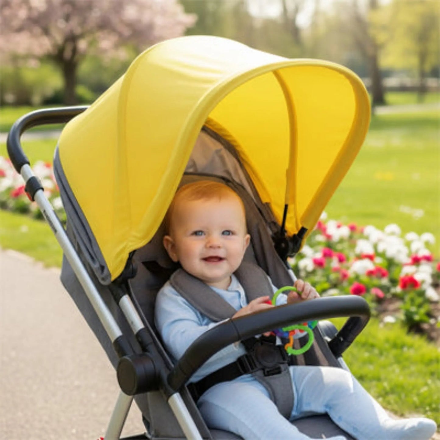 Pare soleil poussette universel BabyLunea Horizon – protection solaire maximale et confort bébé 