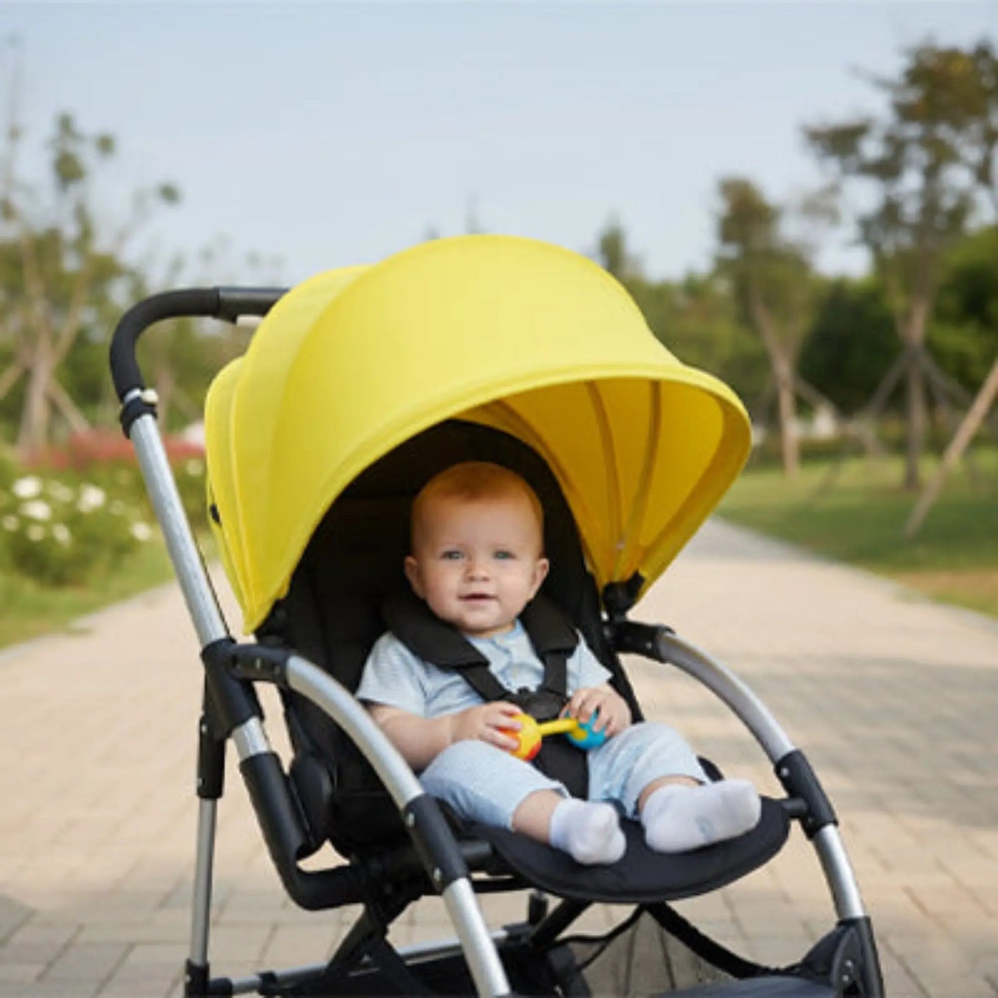 Pare soleil poussette universel BabyLunea Horizon – protection solaire maximale et confort bébé 