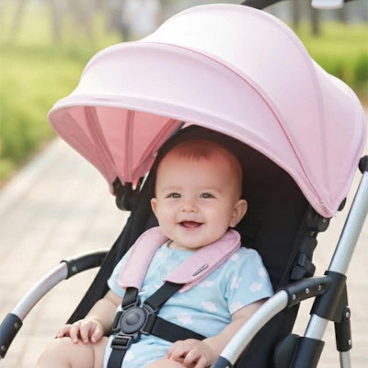 Pare soleil poussette universel BabyLunea Horizon – protection solaire maximale et confort bébé 