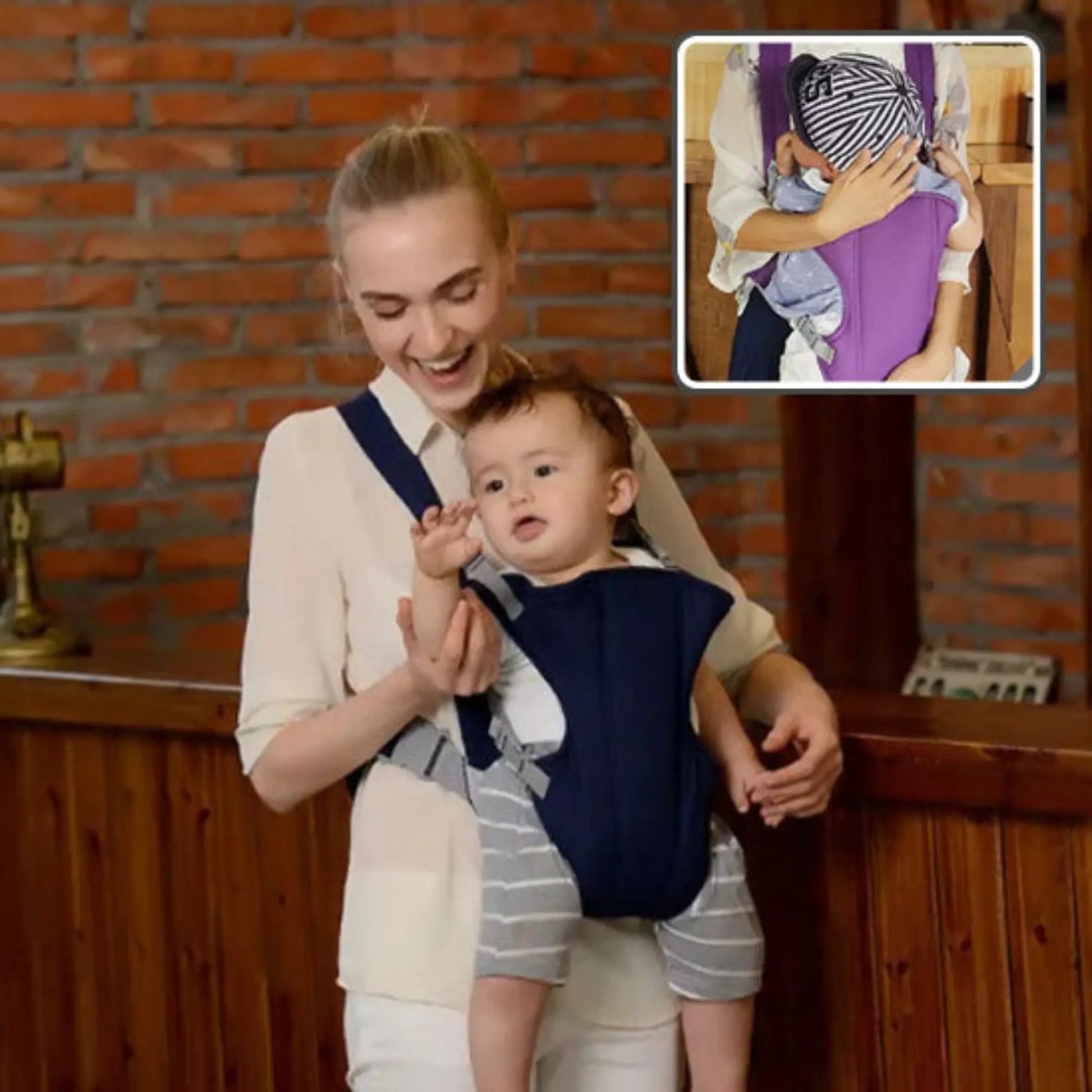 Porte bébé physiologique BabyLunea Étreinte | Portage premium sac à dos à bandoulière confortable et réglable, pochette respirante 