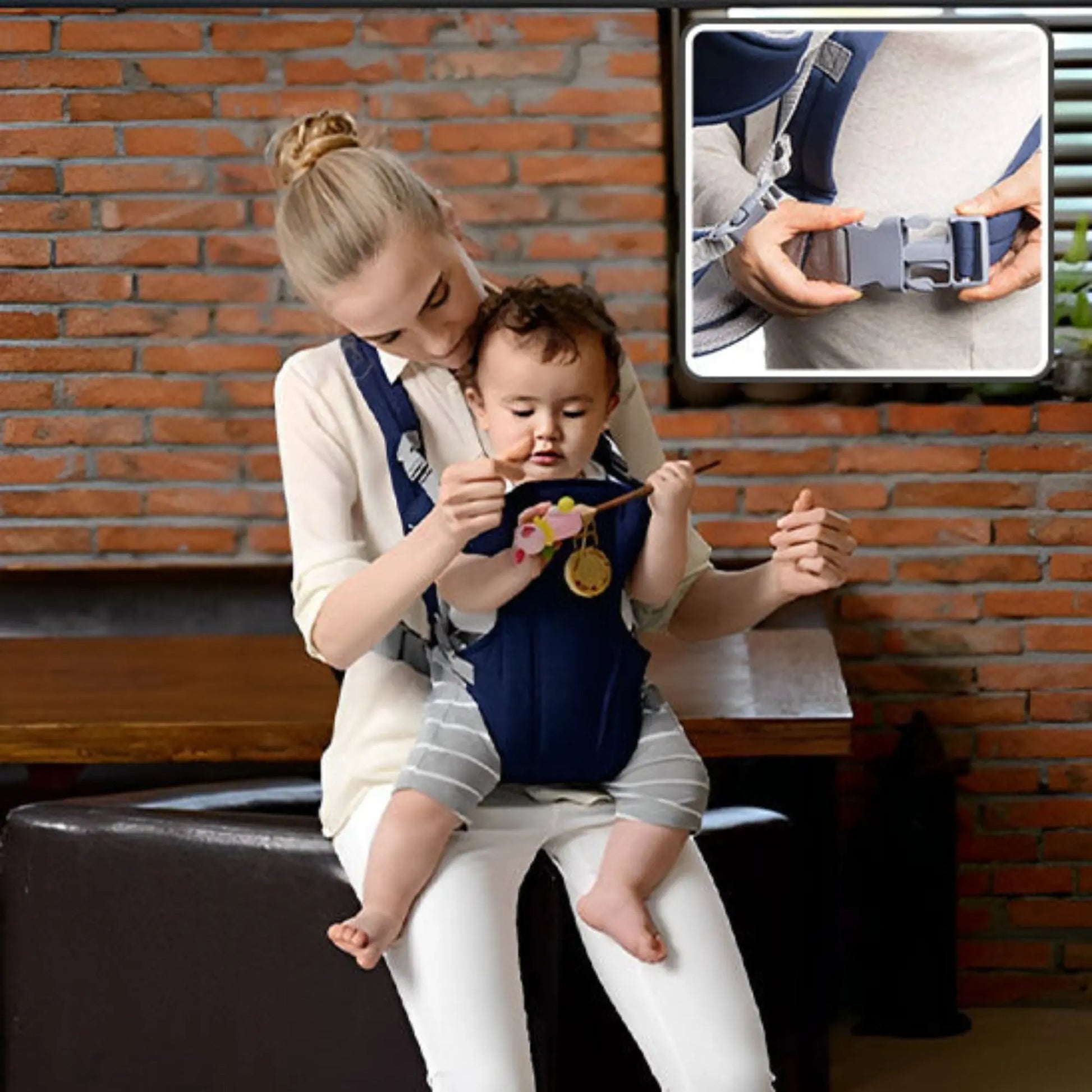 Porte bébé physiologique BabyLunea Étreinte | Portage premium sac à dos à bandoulière confortable et réglable, pochette respirante 