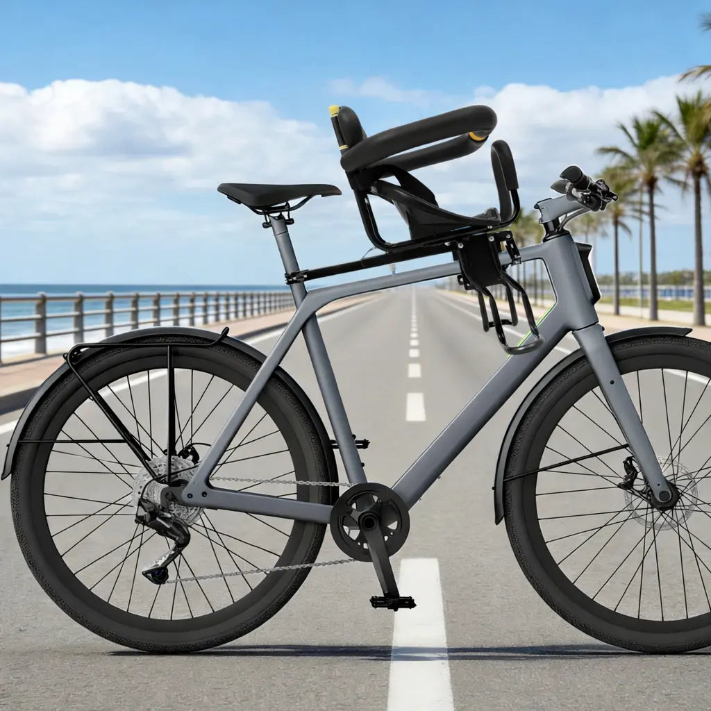 Porte bébé vélo avant BabyLunea Évasion sécurisé et réglable 