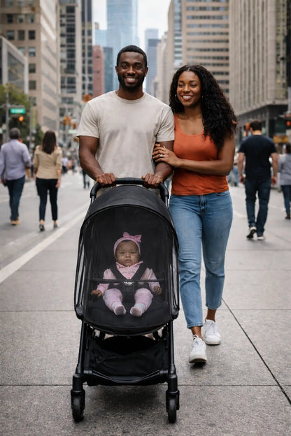 Protection moustique bébé poussette BabyLunea Liberté | Universelle avec double zip et maille renforcée 