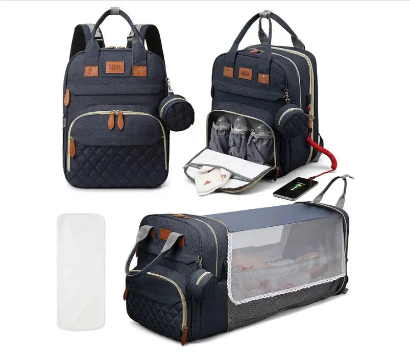 Sac à langer bébé multifonctionnel BabyLunea Fusion pliable 