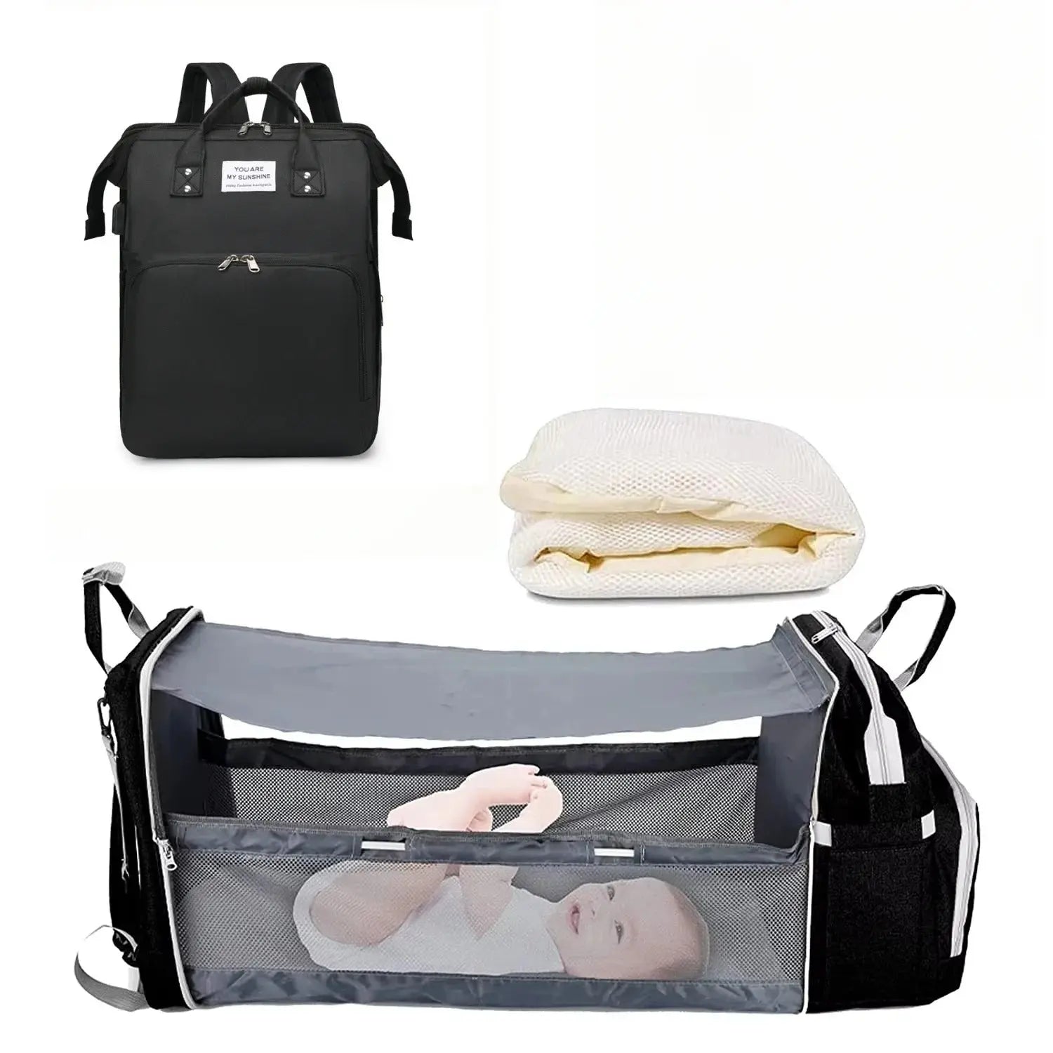 Sac à langer bébé multifonctionnel BabyLunea Fusion pliable 
