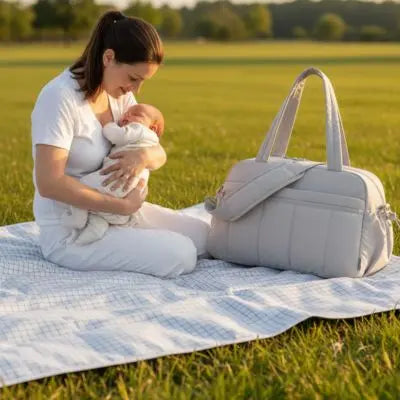 Sac à langer grande capacité BabyLunea Ivoire | Sac à langer pratique et élégant 